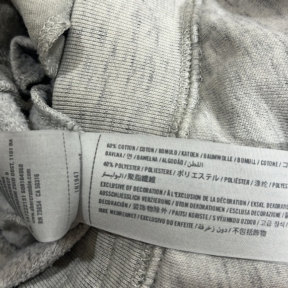 Size XS Abercrombie & Fitch Cotton Blend Fleece Gray Jogger Sweatpant - Picture 5 of 5